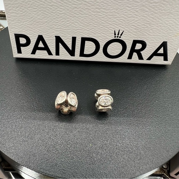 Pandora Retired Crystal and Sterling Silver - Set of Two Charms - Picture 3 of 5